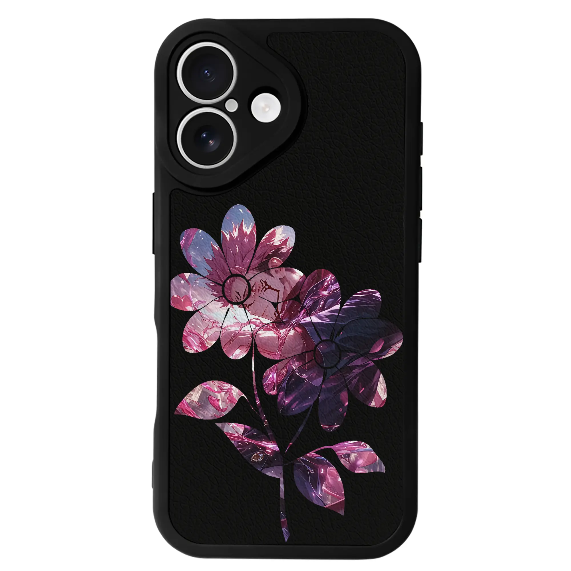 呪術廻戦 グッズ,両面宿儺 - IPhone 16シリーズ対応 ・ シリコンスマホケース ・ レザー調 ・ 高精度フィット ・ 耐衝撃 ・ ワイヤレス充電対応 ・ 精密カット